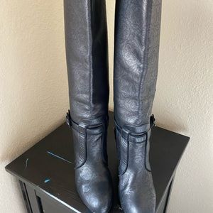 HERMÉS Perforated leather high boots